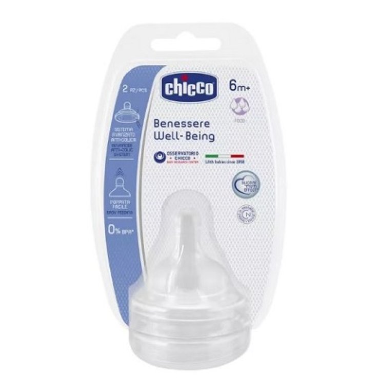 CHICCO TETTARELLA WELL BEING 6 MESI+ FOOD SILICONE 2 PEZZI CHICCO TETTARELLA WELL BEING 6 MESI+ FOOD SILICONE 2 PEZZI
