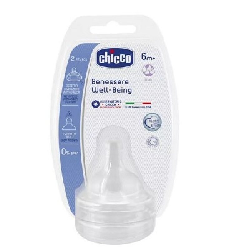 CHICCO TETTARELLA WELL BEING 6 MESI+ FOOD SILICONE 2 PEZZI