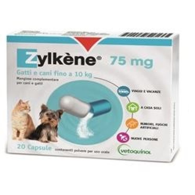 ZYLKENE CANI/GATTI 20 CAPSULE DA 75 MG ZYLKENE CANI/GATTI 20 CAPSULE DA 75 MG