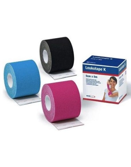 BENDA ADESIVA LEUKOTAPE K PER TAPING FISIOTERAPICO LARGHEZZA5 CM LUNGHEZZA 5 M COLORE AZZURRO IN ROTOLO