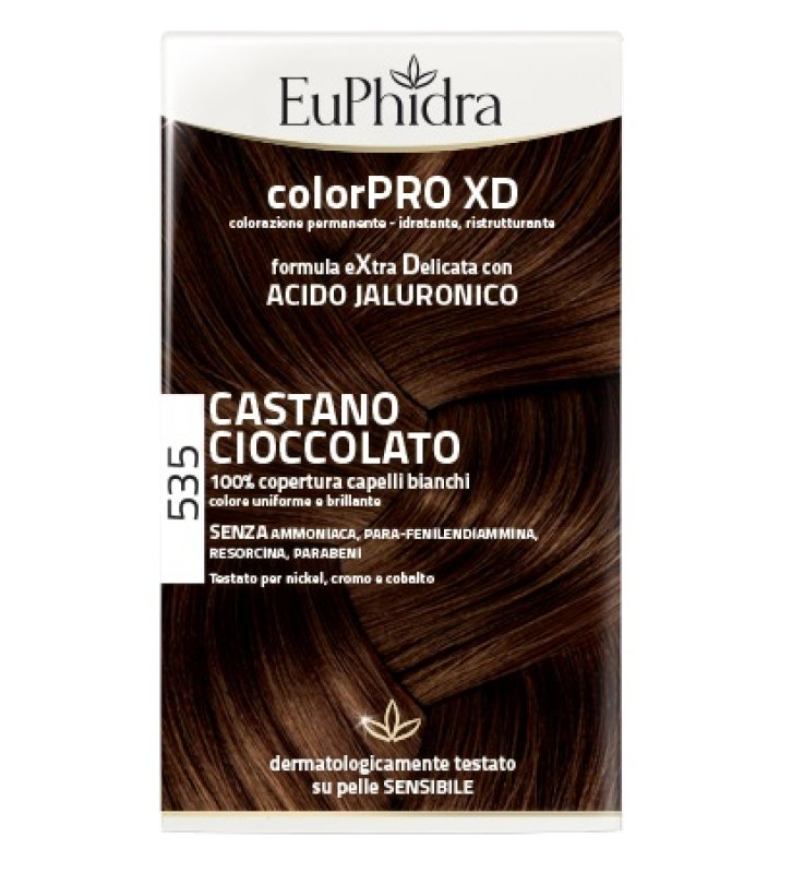 EUPHIDRA COLORPRO XD 535 CASTANO CIOCCOLATO GEL COLORANTE CAPELLI IN FLACONE + ATTIVANTE + BALSAMO + GUANTI