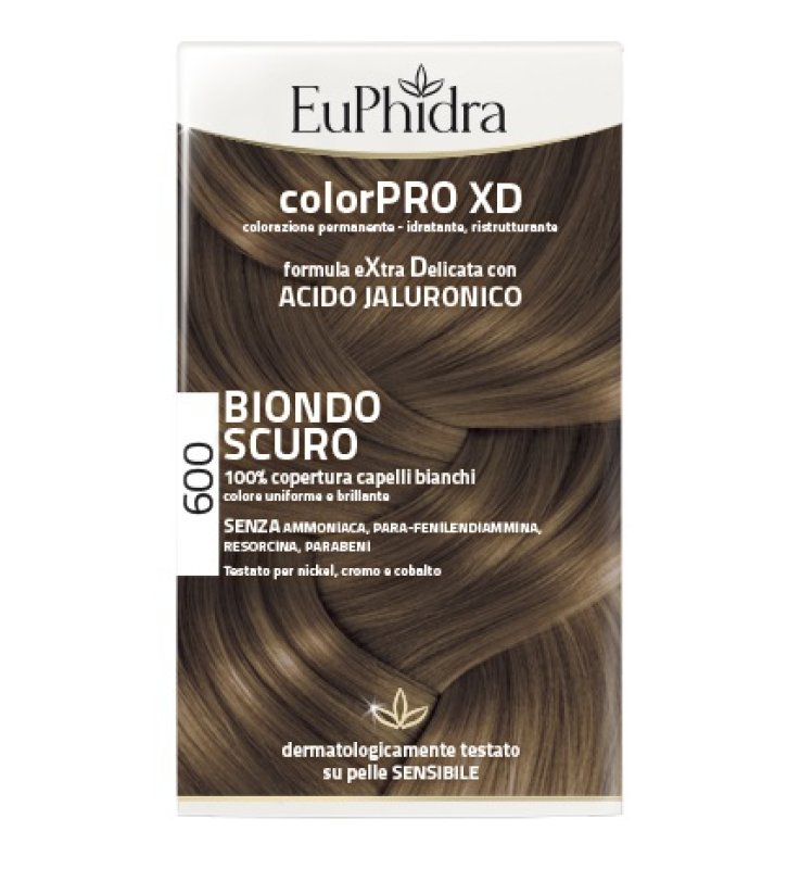 EUPHIDRA COLORPRO XD 600 BIONDO SCURO GEL COLORANTE CAPELLIIN FLACONE + ATTIVANTE + BALSAMO + GUANTI