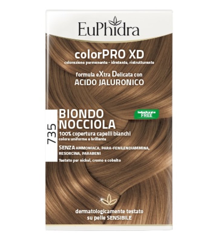 EUPHIDRA COLORPRO XD 735 BIONDO NOCCIOLA GEL COLORANTE CAPELLI IN FLACONE + ATTIVANTE + BALSAMO + GUANTI
