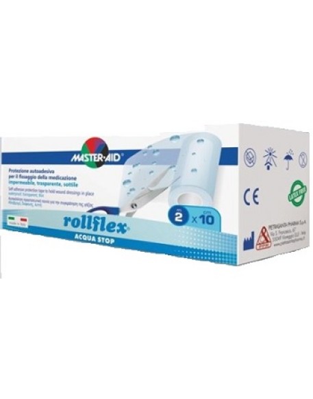 CEROTTO IMPERMEABILE PER FISSAGGIO MEDICAZIONI MASTER-AID ROLLFLEX A-STOP M 10X10 CM