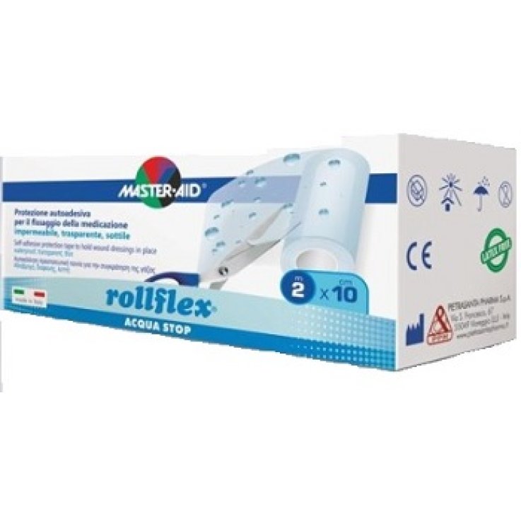 CEROTTO IMPERMEABILE PER FISSAGGIO MEDICAZIONI MASTER-AID ROLLFLEX A-STOP M 10X10 CM CEROTTO IMPERMEABILE PER FISSAGGIO MEDICAZIONI MASTER-AID ROLLFLEX A-STOP M 10X10 CM