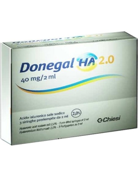 SIRINGA INTRA-ARTICOLARE DONEGAL HA 2.0 ACIDO IALURONICO 40MG 2 ML 3 PEZZI