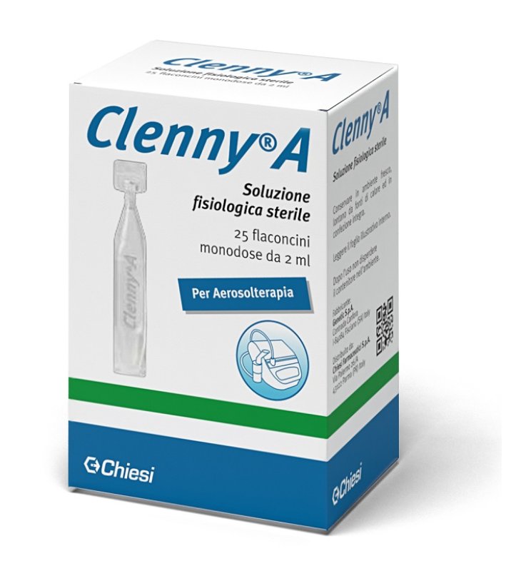 CLENNY A SOLUZIONE FISIOLOGICA STERILE PER AEROSOLTERAPIA 25FLACONCINI MONODOSE DA 2 ML