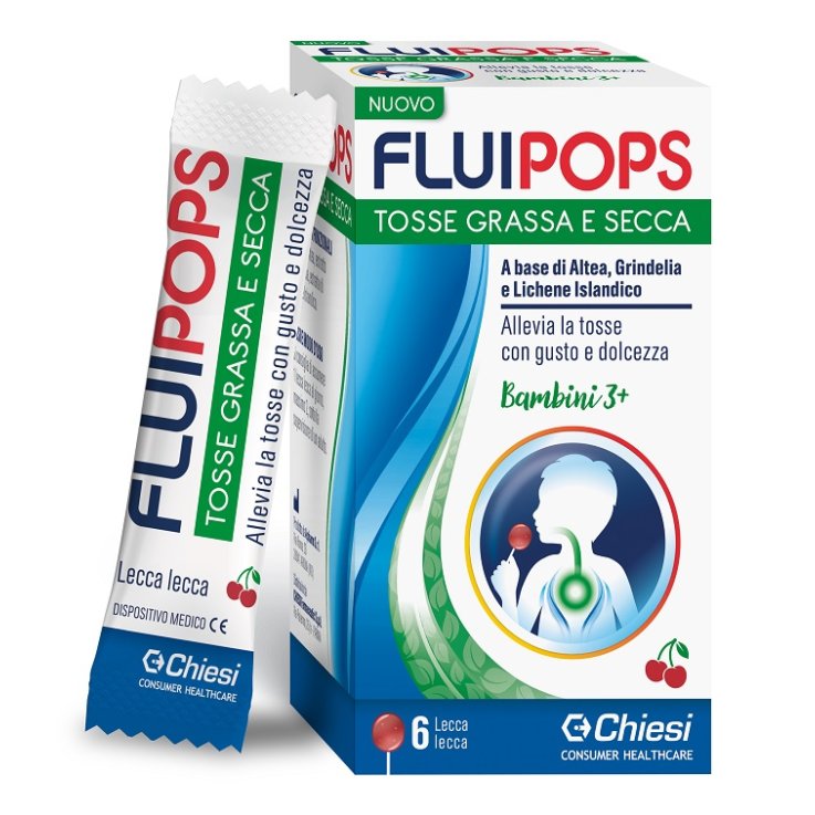FLUIPOPS 6 LECCA LECCA GUSTO CILIEGIA PER TOSSE FLUIPOPS 6 LECCA LECCA GUSTO CILIEGIA PER TOSSE
