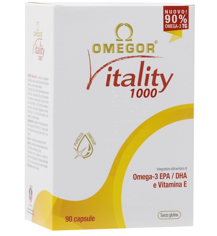 Omegor Vitality 1000 | Omega 3 90% Trigliceridi EPA DHA Purificato 90CPS Omegor Vitality 1000 | Omega 3 90% Trigliceridi EPA DHA Purificato 90CPS