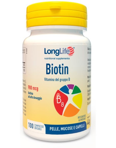 LONGLIFE BIOTIN 900MCG 100CPR