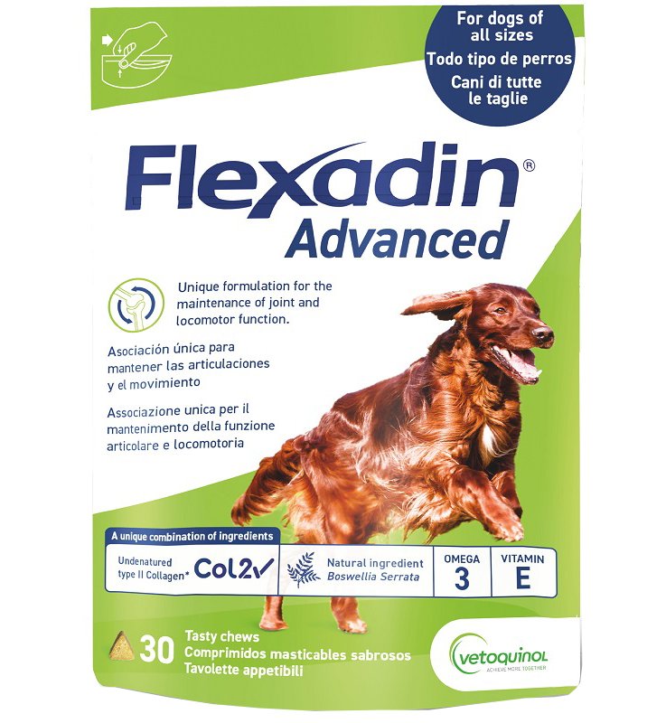 FLEXADIN ADVANCED 30 TAVOLETTE APPETIBILI MASTICABILI PER CANI