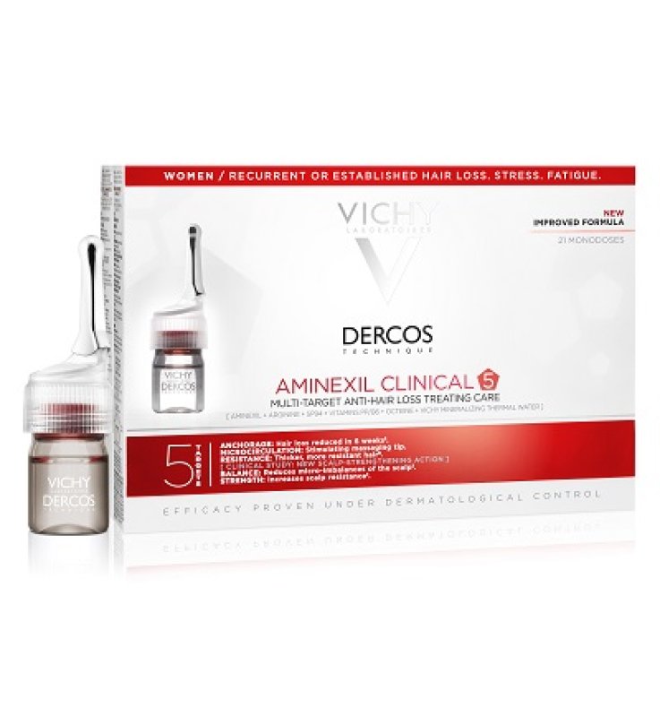 Vichy Dercos Aminexil Clinical 5 Donna | Anti-Caduta 21 Fiale Vichy Dercos Aminexil Clinical 5 Donna | Anti-Caduta 21 Fiale