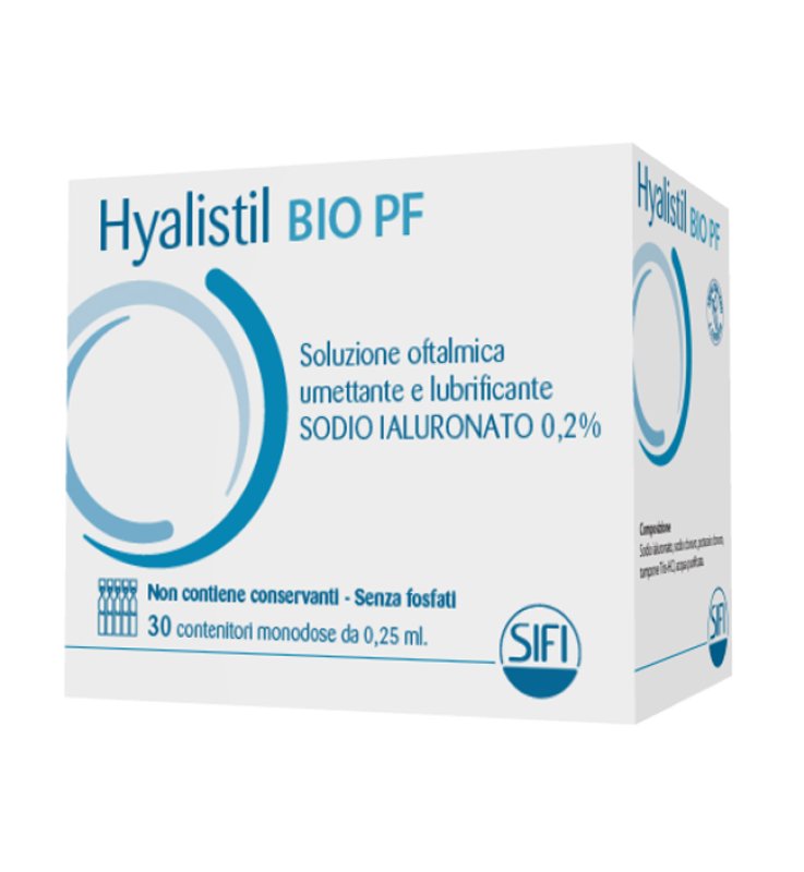 HYALISTIL BIO SOLUZIONE OFTALMICA PHOSPHATE FREE MONODOSE ABASE DI ACIDO IALURONICO 0,2% 30 FLACONCINI 0,25 ML