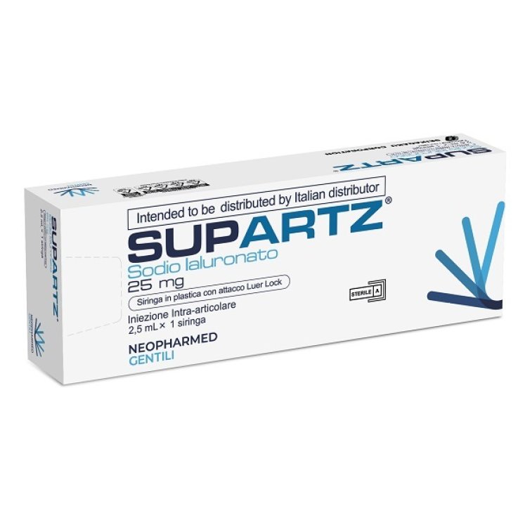 SIRINGA PRERIEMPITA INTRA-ARTICOLARE SUPARTZ ACIDO IALURONICO 25 MG 2,5 ML 1 PEZZO SIRINGA PRERIEMPITA INTRA-ARTICOLARE SUPARTZ ACIDO IALURONICO 25 MG 2,5 ML 1 PEZZO