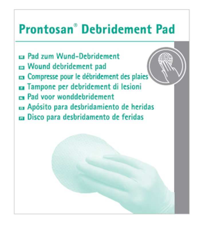 TAMPONE STERILE MONOUSO PRONTOSAN DEBRIDEMENT PAD IN POLIESTERE/POLIPROPILENE ASSORBENTE SPESSORE 3 MM SUPERFICIE 74,75CMQ MISURA 9X13 CM 3 PEZZI