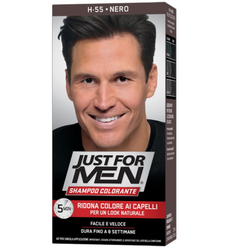 JUST FOR MEN SHAMPOO COLORANTE H55 NERO ATTIVATORE CHIARO 38,5 ML + BASE COLORE 27,5 ML JUST FOR MEN SHAMPOO COLORANTE H55 NERO ATTIVATORE CHIARO 38,5 ML + BASE COLORE 27,5 ML