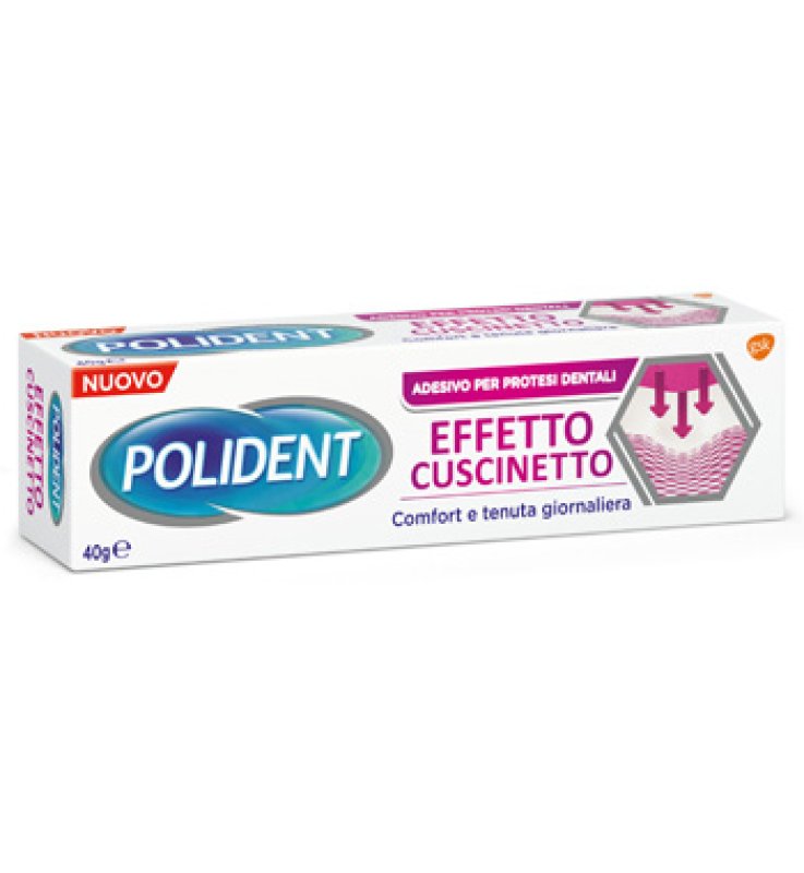 POLIDENT FISSATIVO EFFETTO CUSCINETTO ADESIVO PER PROTESI DENTALI 40 G POLIDENT FISSATIVO EFFETTO CUSCINETTO ADESIVO PER PROTESI DENTALI 40 G