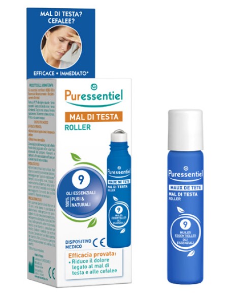 PURESSENTIEL ROLLER MAL DI TESTA AI 9 OLI ESSENZIALI 5 ML