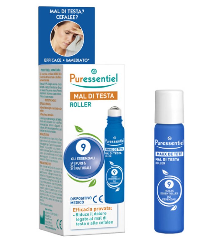 PURESSENTIEL ROLLER MAL DI TESTA AI 9 OLI ESSENZIALI 5 ML