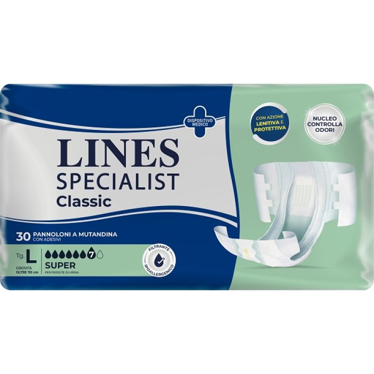 PANNOLONE A MUTANDA LINES SPECIALIST CLASSIC SUPER MG 30 PEZZI PANNOLONE A MUTANDA LINES SPECIALIST CLASSIC SUPER MG 30 PEZZI