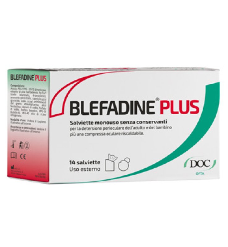 BLEFADINE PLUS 14 SALVIETTE PER DETERSIONE PERIOCULARE + 1 COMPRESSA RISCALDABILE