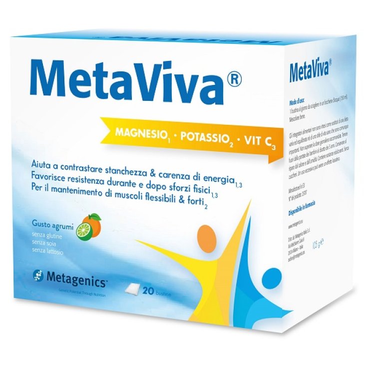 METAVIVA MAGNESIO POTASSIO VITAMINA C 20 BUSTINE METAVIVA MAGNESIO POTASSIO VITAMINA C 20 BUSTINE