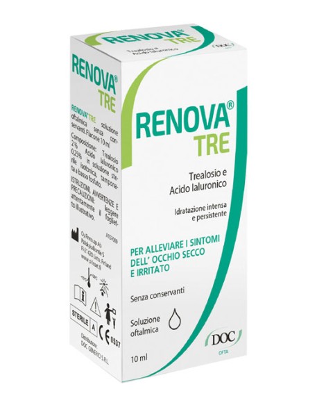 RENOVA TRE COLLIRIO A BASE DI TREALOSIO E ACIDO IALURONICO 10 ML SENZA CONSERVANTI