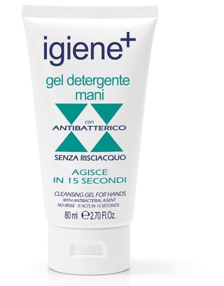 IGIENE+ GEL DETERGENTE MANI ANTIBATTERICO SENZA RISCIACQUO 80 ML