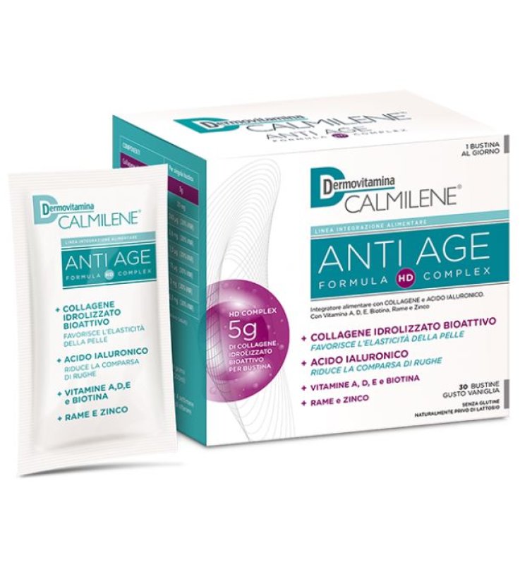 DERMOVITAMINA CALMILENE ANTIAGE IA A BASE DI COLLAGENE E ACIDO IALURONICO POLVERE 30 BUSTINE