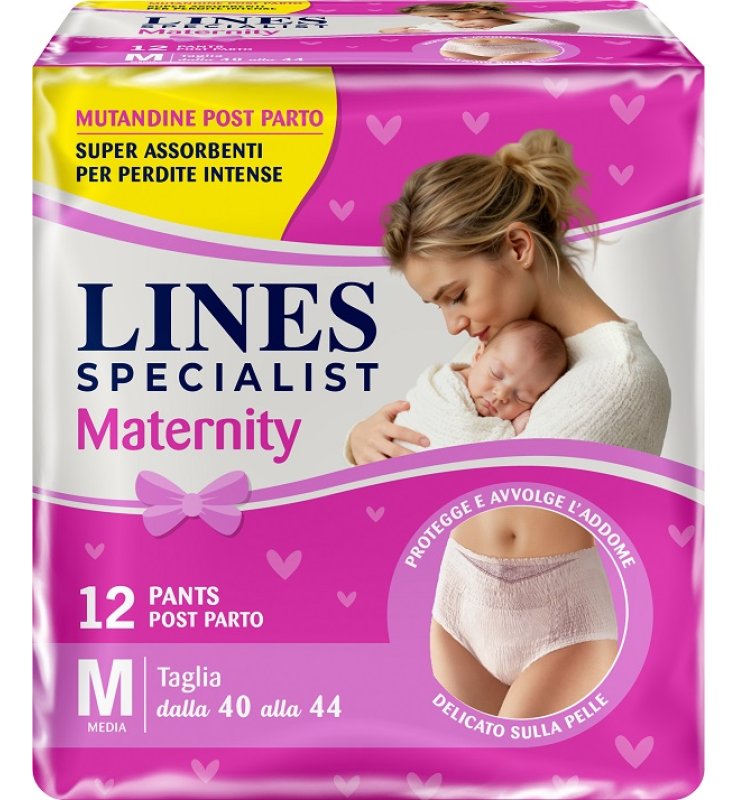 LINES SPECIALIST MATERNITY MUTANDINA ASSORBENTE PER PERDITEPOST PARTO MISURA MEDIUM 12 PEZZI LINES SPECIALIST MATERNITY MUTANDINA ASSORBENTE PER PERDITEPOST PARTO MISURA MEDIUM 12 PEZZI