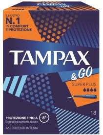 TAMPAX &GO ASSORBENTE INTERNO SUPER PLUS 18 PEZZI