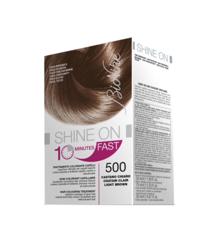 BIONIKE SHINE ON FAST TRATTAMENTO COLORANTE CAPELLI CASTANOCHIARO 500 FLACONE 60 ML + TUBO 60 ML