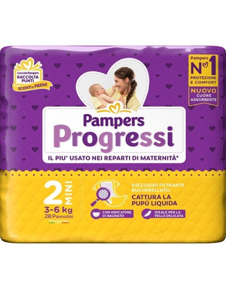 PAMPERS PROGRESSI MINI PANNOLINO 2 3-6KG 30 PEZZI