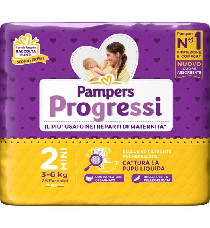 PAMPERS PROGRESSI MINI PANNOLINO 2 3-6KG 30 PEZZI