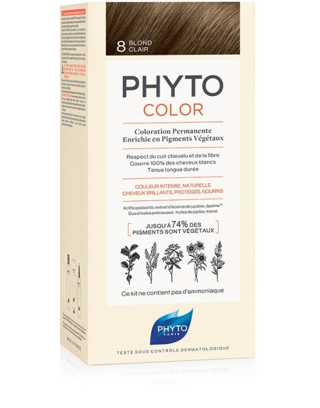 PHYTOCOLOR 8 BIONDO CHIARO 1 LATTE + 1 CREMA + 1 MASCHERA +1 PAIO DI GUANTI