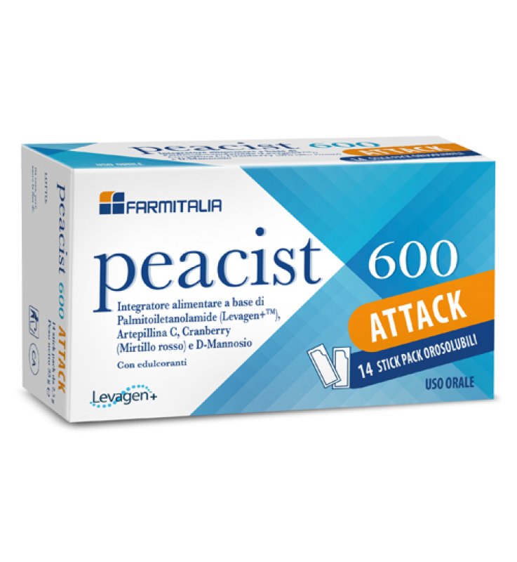 PEACIST 600 ATTACK 14 STICK PACK OROSOLUBILI PEACIST 600 ATTACK 14 STICK PACK OROSOLUBILI