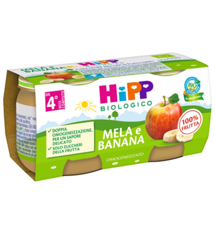 HIPP BIO OMOGENEIZZATO MELA/BANANA 2X80 G