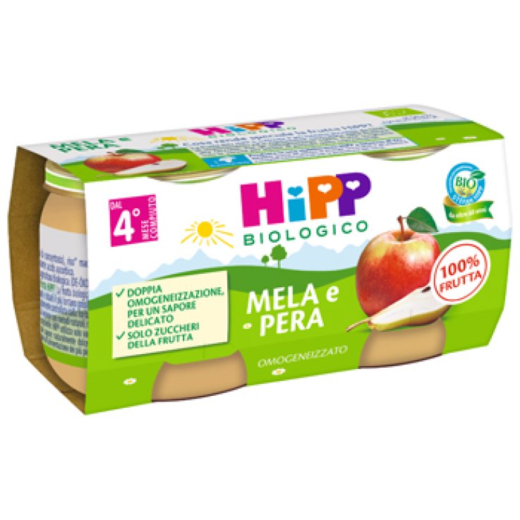 HIPP OMOGENEIZZATO MELA/PERA 2 X 80 G HIPP OMOGENEIZZATO MELA/PERA 2 X 80 G