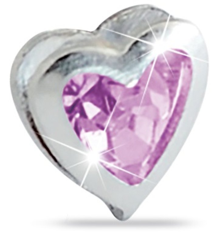 ORECCHINO CUORE ZIRCONE ROSA