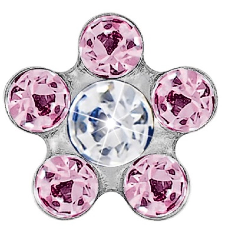 FIORE 6MM ROSA/PUNTO CRISTALLO