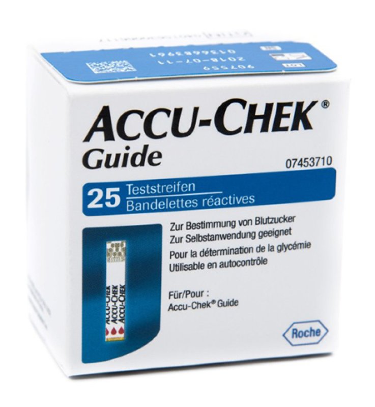 ACCU-CHEK GUIDE 25 STRIPS RETAIL STRISCE PER LA MISURAZIONEDELLA GLICEMIA ACCU-CHEK GUIDE 25 PEZZI COD RETAIL