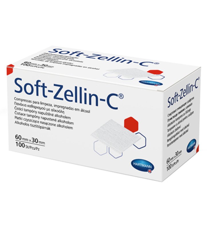 SOFT ZELLIN C TAMPONE NON STERILE IMBEVUTO DI ALCOL 100 PEZZI