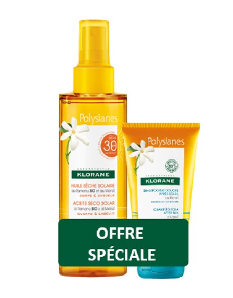 KLORANE KIT POLYSIANES OLIO SECCO TAMANU MONOI SPF30 200 ML+ SHAMPOO DOCCIA MONOI 75 ML