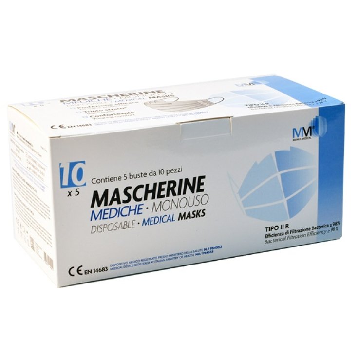 MASCHERINA CHIRURGICA MUNUS MEDICAL TIPO IIR 10 PEZZI BIANCA MASCHERINA CHIRURGICA MUNUS MEDICAL TIPO IIR 10 PEZZI BIANCA