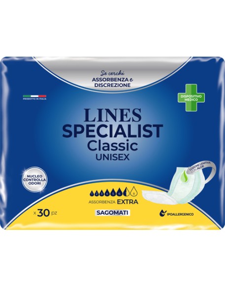 PANNOLONE LINES SPECIALIST CLASSIC SAGOMATO EXTRA 30 PEZZI