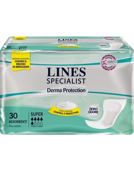 PANNOLONE LINES SPECIALIST CLASSIC SAGOMATO SOTTILE SUPER 30PEZZI