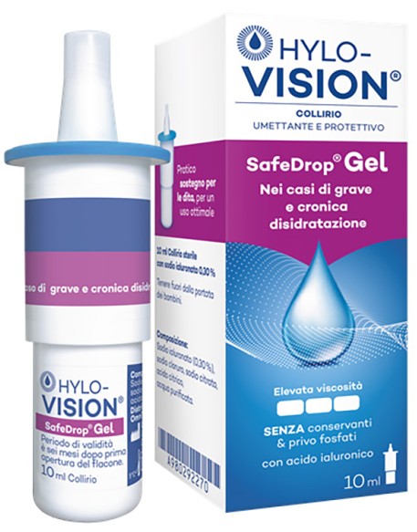 HYLOVISION SAFE DROP GEL 0,3% COLLIRIO UMETTANTE E PROTETTIVO 10 ML HYLOVISION SAFE DROP GEL 0,3% COLLIRIO UMETTANTE E PROTETTIVO 10 ML