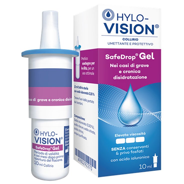 HYLOVISION SAFE DROP GEL 0,3% COLLIRIO UMETTANTE E PROTETTIVO 10 ML HYLOVISION SAFE DROP GEL 0,3% COLLIRIO UMETTANTE E PROTETTIVO 10 ML