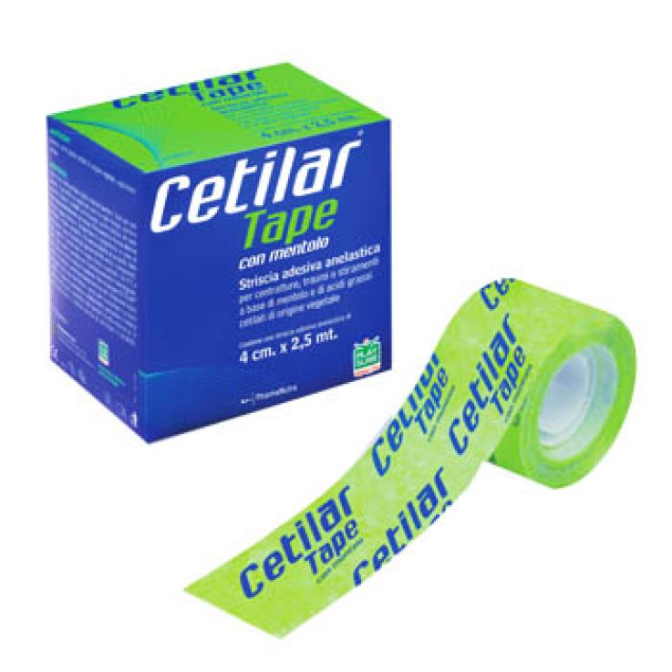 CETILAR TAPE CON MENTOLO STRISCIA ADESIVA ANELASTICA 4X250 CM CETILAR TAPE CON MENTOLO STRISCIA ADESIVA ANELASTICA 4X250 CM