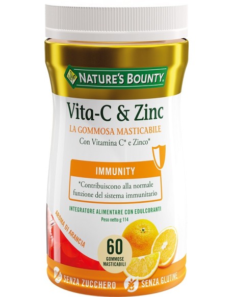 NATURE'S BOUNTY VITA-C&ZINC 60 GOMMOSE